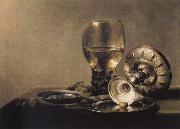 Pieter Claesz Museums national style life with Romer and silver shell Sweden oil painting artist